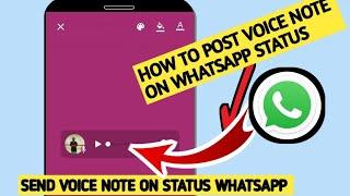 How To send voice note on WhatsApp status how to post audio clips on WhatsApp status