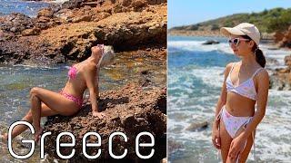 Греция ДИКИЕ ПЛЯЖИ Аттики Лаврион и мыс Сунион храм Посейдона  WILD BEACHES Greece