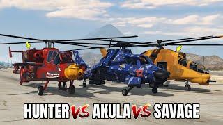 GTA 5 ONLINE - WHICH IS BEST ATTACK HELICOPTER? HUNTER VS AKULA VS SAVAGE