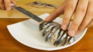 Mackerel Sashimi Made From Whole Fish