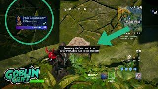 How to investigate Petroglyph at Rumble Ruin to help locate the Chalice  Fortnite Auras Quest