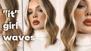 CELEBRITY BEND WAVES  loose effortless flat iron and curling iron waves hairstyling tutorial