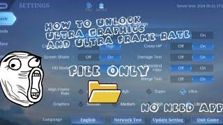 How to unlock ultra graphics and ultra frame rate in ml‼️  without root  no need app