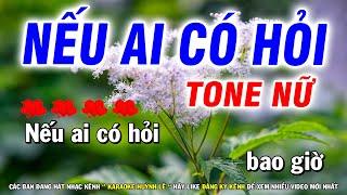 Karaoke nếu Ai Có Hỏi - Tone Nữ Nhạc Sống  Beat Chuẩn Dễ Hát  Huỳnh Lê