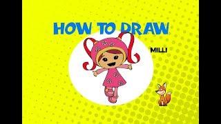 How to draw Milli from Team Umizoomi - Learn to draw - Fun kids drawing and coloring  cartooning