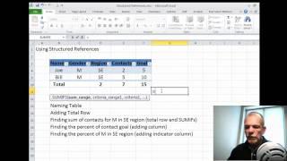 EXCEL Table and Structured References