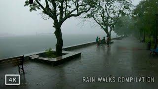 Walking in Heavy Rain  3 Hours Our Rain Walks Compilation  ASMR Rain Sounds for Sleep & meditation