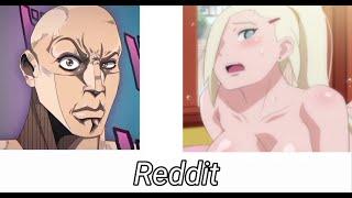 Naruto Girls VS Reddit  the rock reaction meme