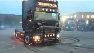 Scania truck drifting