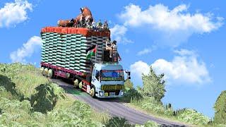 Overloaded Trailer - the most dangerous road  Euro Truck Simulator 2