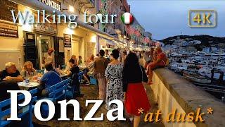 Ponza *at dusk* Lazio Italy【Walking Tour】4K