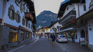 Oberstdorf - Rundgang über den Markt am Abend 4k