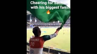 Cheering for Sachin at the Wankhede with his biggest fan ️ #shorts #sachinsachin #wankhede