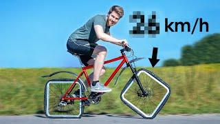 Fahrrad mit 4-eckigen Rädern bauen D