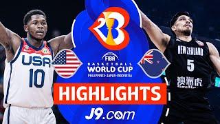 USA  vs New Zealand   J9 Highlights  FIBA Basketball World Cup 2023