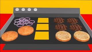 Barbecue Hamburger Grill BBQ cooking animation video for toddlers