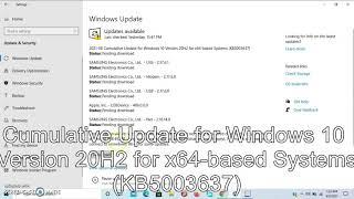 Cumulative Update for Windows 10 Version 20H2 for x64-based Systems KB5003637