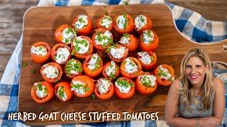 Easy & Elegant Appetizer Herb Goat Cheese Stuffed Cherry Tomatoes