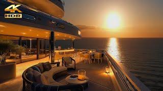 Feel the Smooth Jazz Music in the Cozy Cafe Space on the Cruise Ship Instrument Brings a Happy Mood