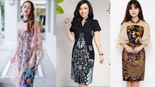 model dress batik kombinasi inspirasi baju batik