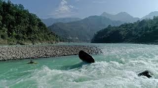 River Rafting Flip on the Ganga River in Rishikesh 2020 Drone Footage