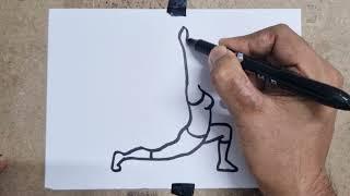 Easy Yoga Girl Drawing  International Yoga Day Drawing