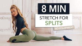 8 MIN STRETCH FOR SPLITS - how to get your front splits  No Equipment I Pamela Reif