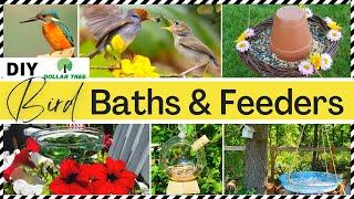 🟡 DIY OUTDOOR BIRD BATHS & FEEDERS  DOLLAR TREE DIY Easy Craft Ideas on a budget for BIRD LOVERS