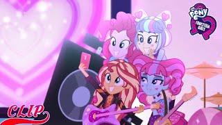 Sunset And Pinkie Pie Perform With Post Crush- Equestria Girls Special Sunsets BackStage Pass