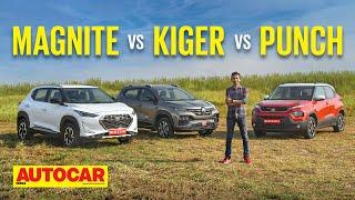 Tata Punch vs Nissan Magnite vs Renault Kiger - Playing the value card  Comparison  Autocar India