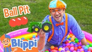 Learn Colors at the Ball Pit  Blippi Full Episodes  Educational Videos for Kids  Blippi Toys