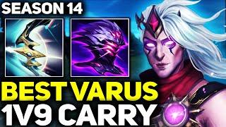 RANK 1 BEST VARUS IN THE WORLD 1V9 CARRY GAMEPLAY  League of Legends