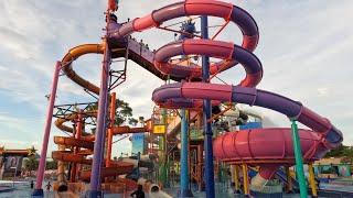 Kids Water Slides At Columbia Pictures Aquaverse in Pattaya Thailand