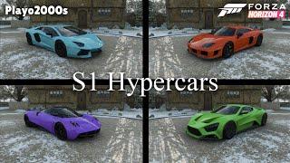 Forza Horizon 4  S1 Hypercars Aventador vs M600 vs Huayra vs ST1