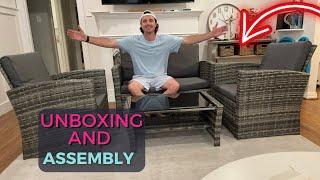 LayinSun 4 Piece Outdoor Patio Furniture Set Unboxing and Assembly