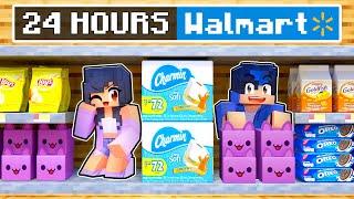 24 HOUR OVERNIGHT at WALMART In Minecraft