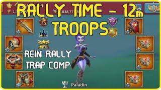 Lords Mobile Champion Astralite lvl 12 Rally Lead vs 12m inf Rein Rally Trap troop comp