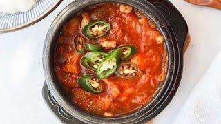 Easy Kimchi Jjigae with Pork Belly Korean Kimchi Stew #shorts