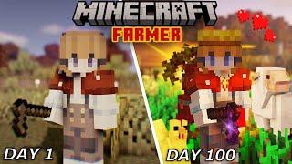 I Spent 100 Days as a FARMER in Minecraft