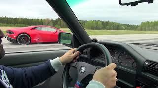 BMW M3 E30 V10 vs Lamborghini Huracan V10 LP580-2 FIGHT UNCUT.