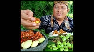 LALAP JENGKOL MUDA IKAN MAS SAMBEL PETE + PARE MENTAH SAMBEL TERASI