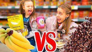 Кофе VS Банан 24 ЧАСА ЧЕЛЛЕНДЖ ТОЛЬКО Еда Одного Вкуса Лика VS Милана