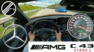 Mercedes-Benz C43 AMG Stage 1 S205 420 PS Top Speed Drive German Autobahn With No Speed Limit POV