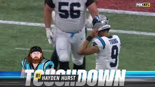 Bryce Young throws 1st career TD and Hayden Hurst throws ball into the stands