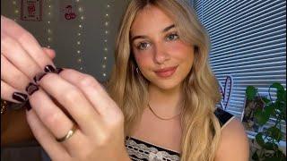 ASMR Nail Tapping and Hand Sounds  Minimal Whispering