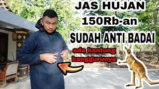 REVIEW JAS HUJAN UNIK BAHAN DARI KAIN ANTI REMBES - JAS HUJAN KANGURU