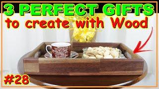 3 PERFECT GIFTS TO CREATE WITH WOOD VIDEO #28 #woodworking #woodwork #joinery