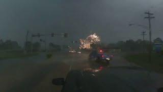 Video Shows Tornado In Progress In Seminole OK Creating Power Flashes Near Storm Chaser