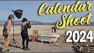 Death Valley Life 2024  Pin-Up Calendar Shoot with Jessica While Randy Fixes My  Vintage Trailer