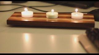 004 - Wooden tea-light candle holder no comment build